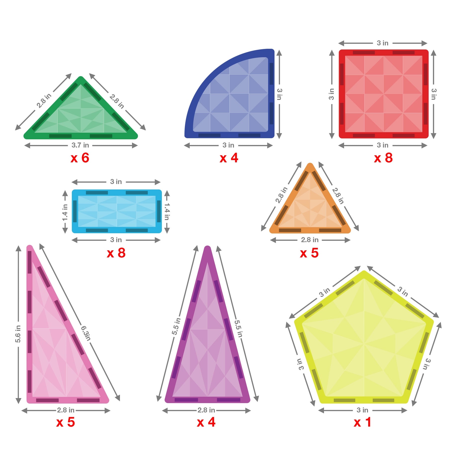 PicassoTiles 41pc Magnetic Tile Building Block