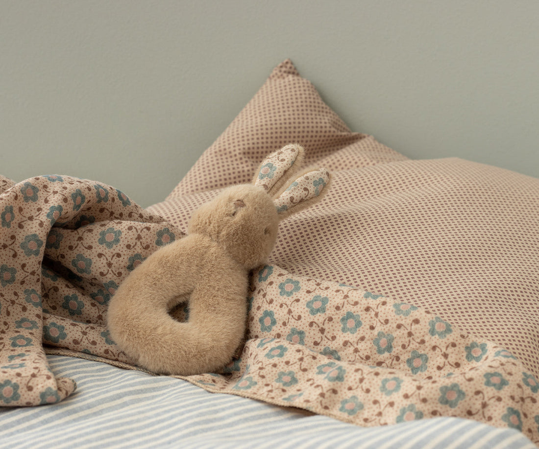 Rabbit Rattle Set-Cream Peach