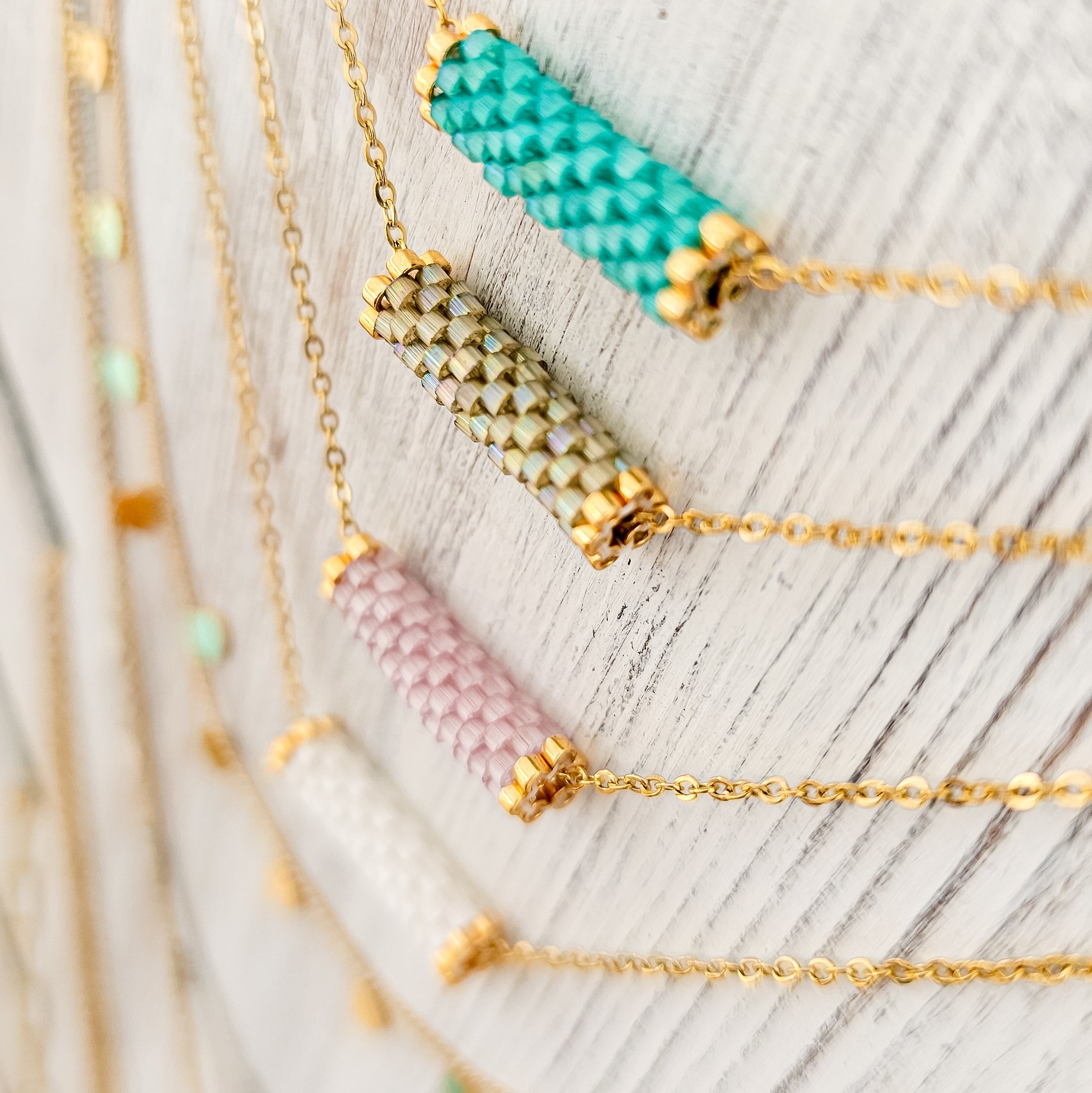 Iridescent Beaded Necklace