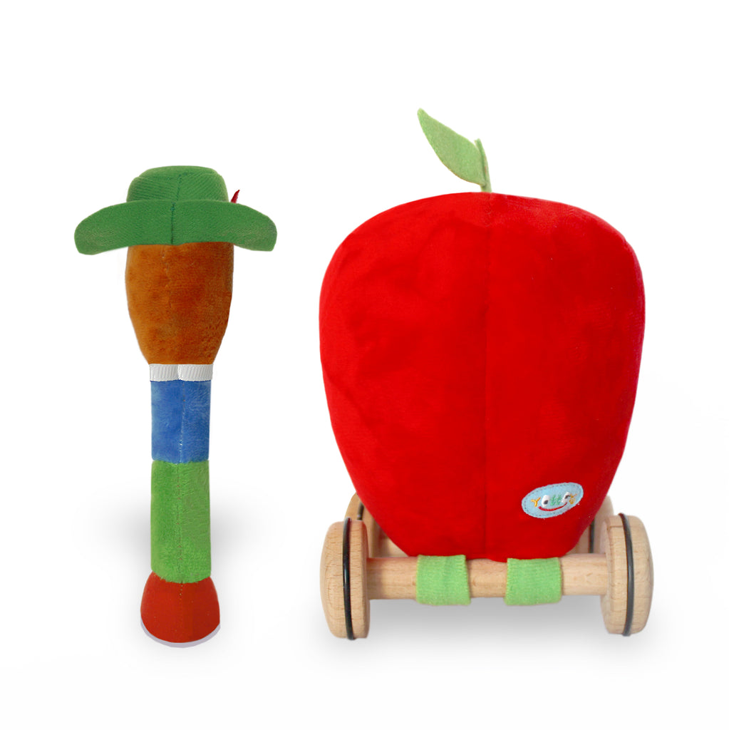 Lowly Worm Soft Toy with Car