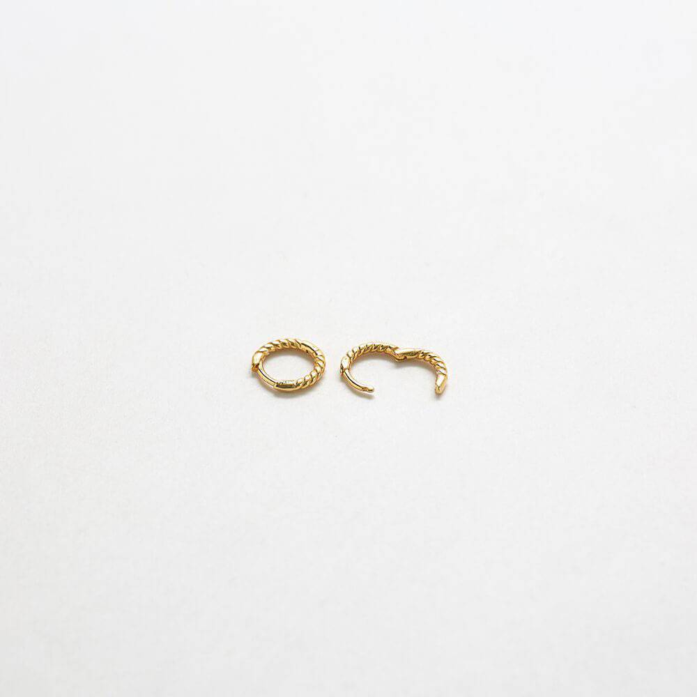 Mini Gold Vermeil Rope Twist Huggies