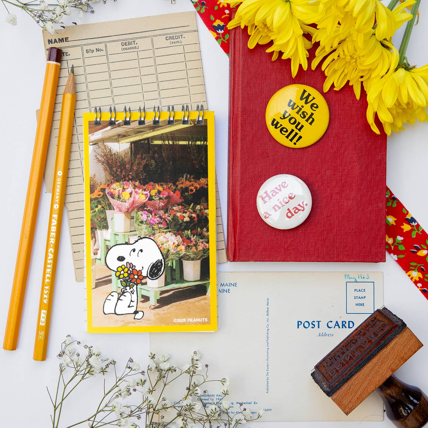 3P4 X Peanuts? - Snoopy Flower Bouquet Mini Memo Pad