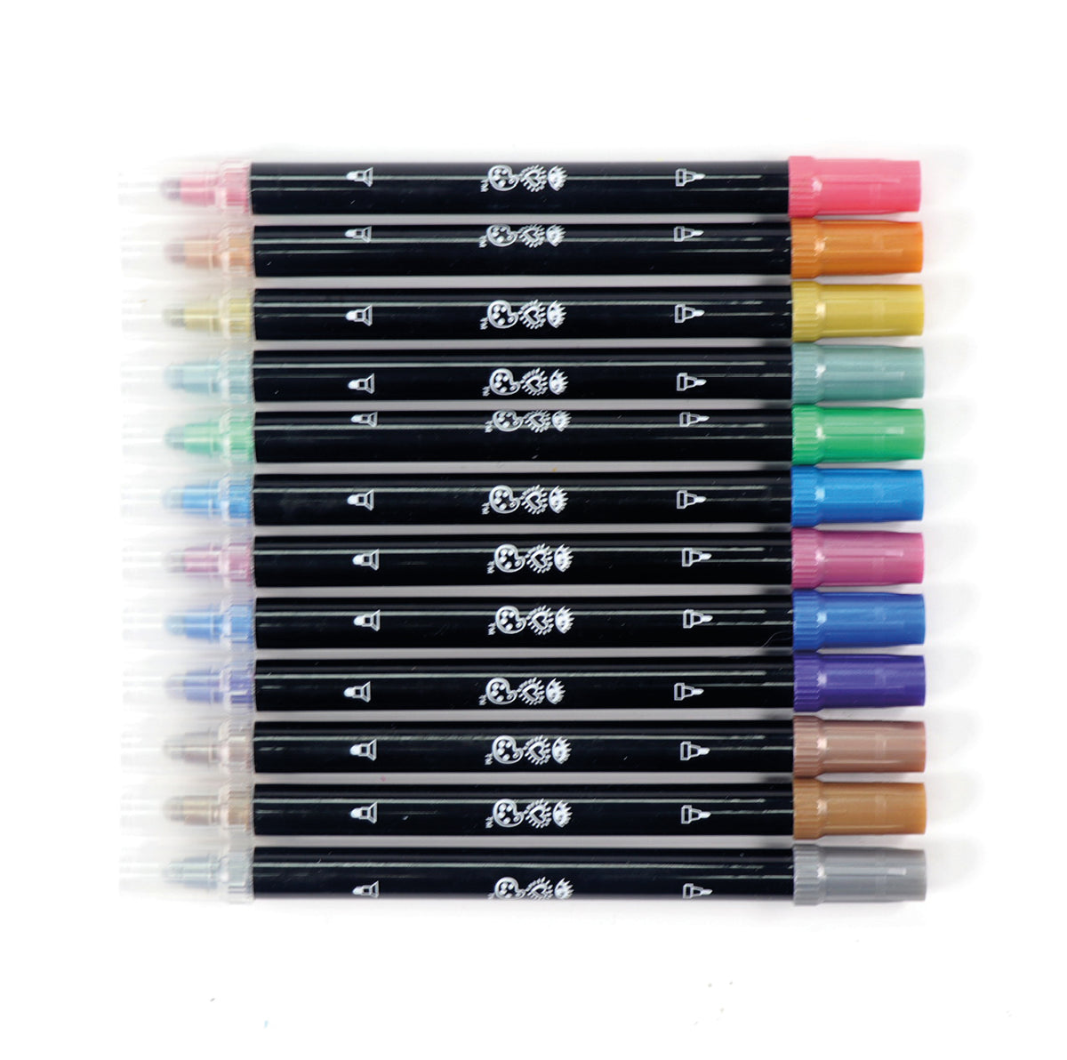 12 Double Tipped Metallic Markers