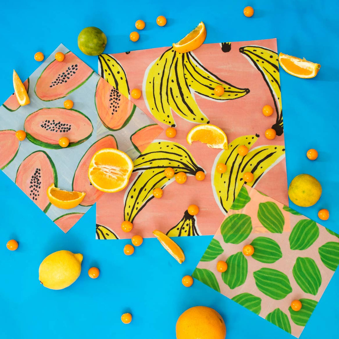 Fruit Print Beeswax Wrap Set 3 Pack