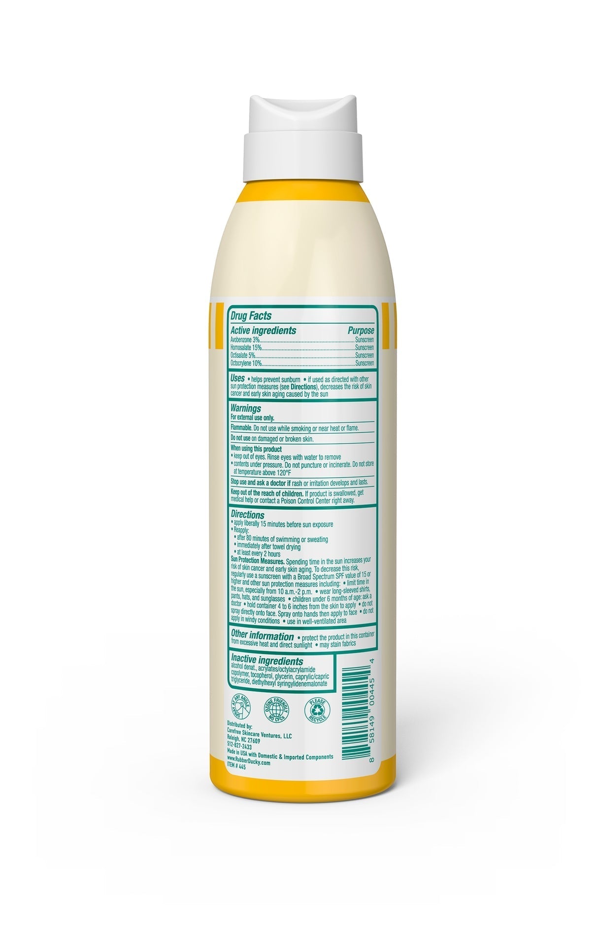 Rubber Ducky SPF 50 Sunscreen Spray, 6oz