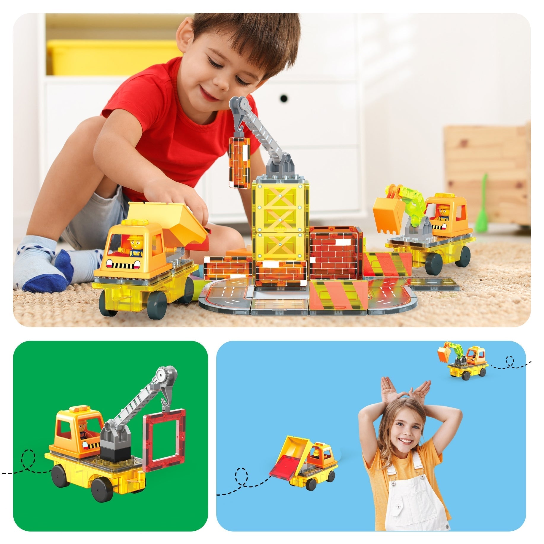Magnet Tile Construction 5-in-1 Building w/ Accessories