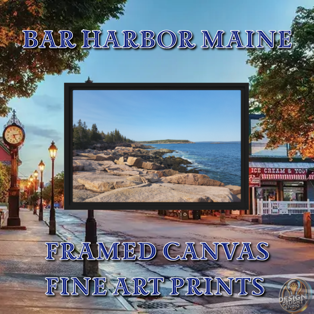 Transform Your Space with Coastal Elegance: Bar Harbor Maine Framed Canvas!