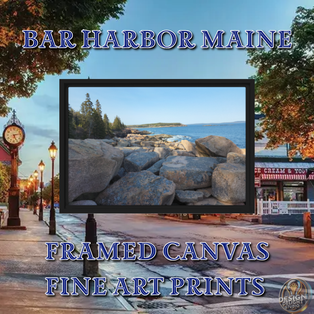 Capture Coastal Beauty: Stunning 18x12¡± Bar Harbor Maine Framed Canvas!