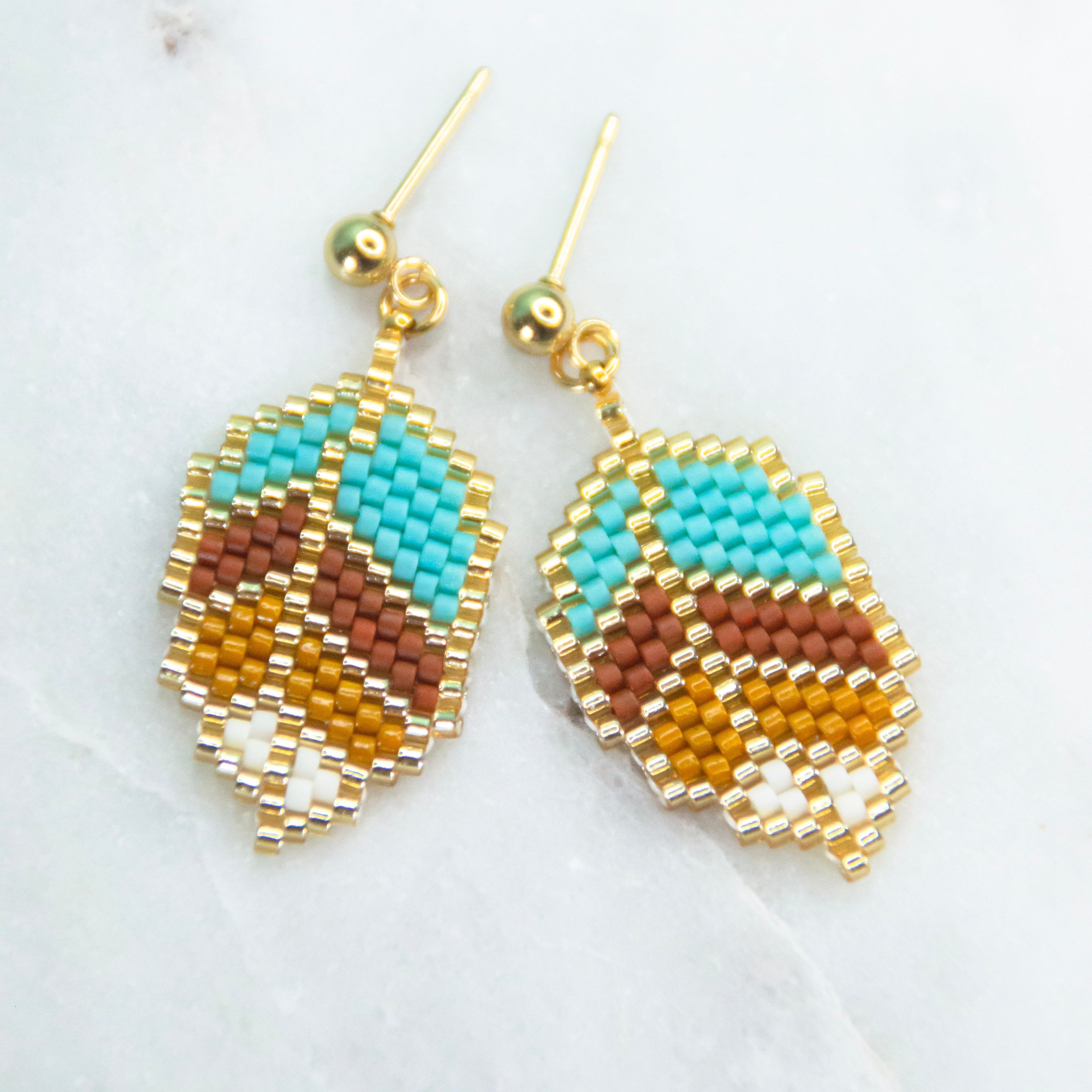 Harmony Leaf Beaded Earrings