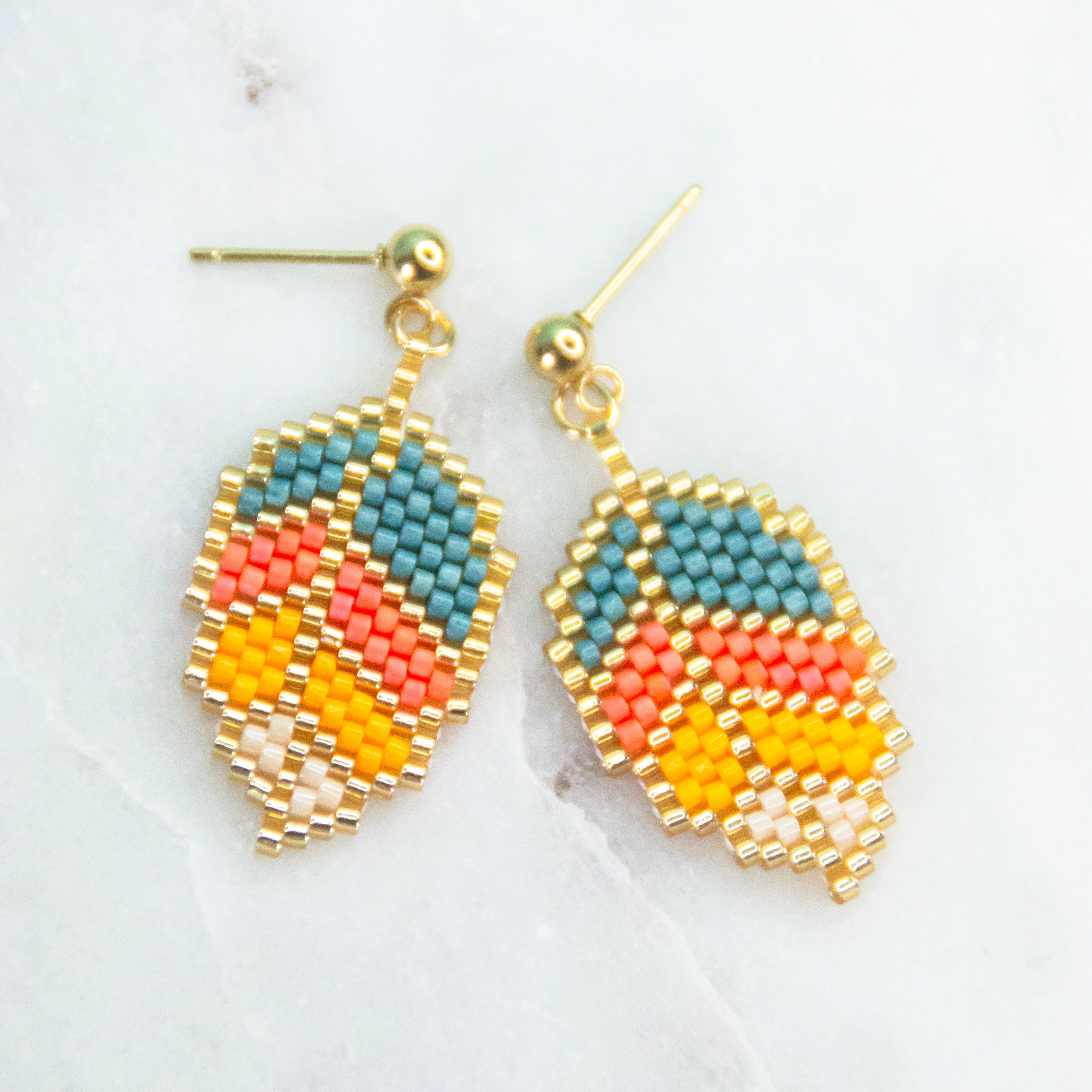 Harmony Leaf Beaded Earrings