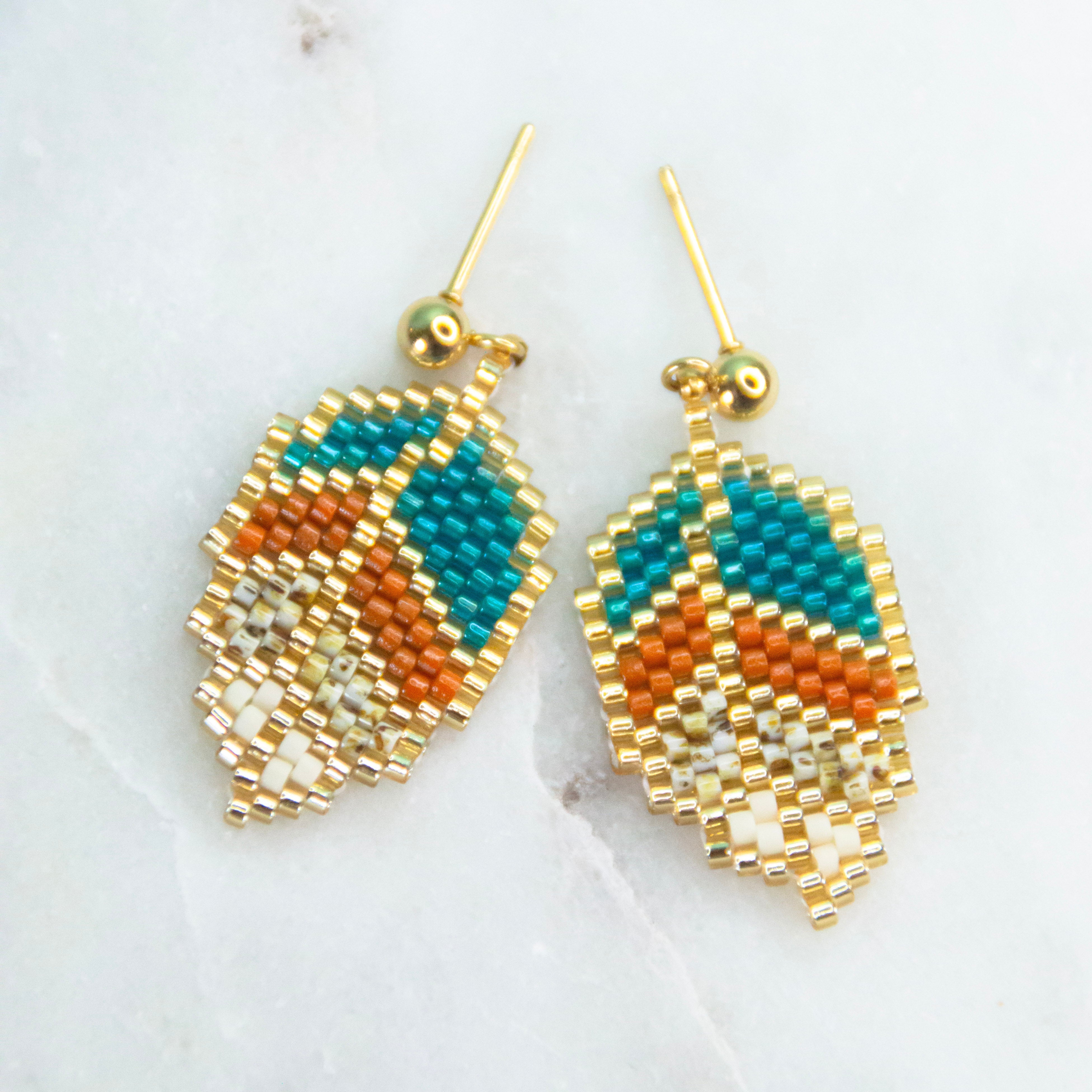 Harmony Leaf Beaded Earrings