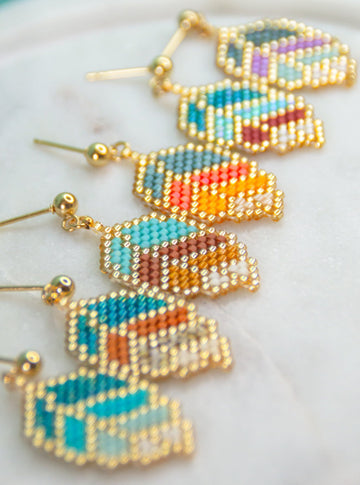 Harmony Leaf Beaded Earrings