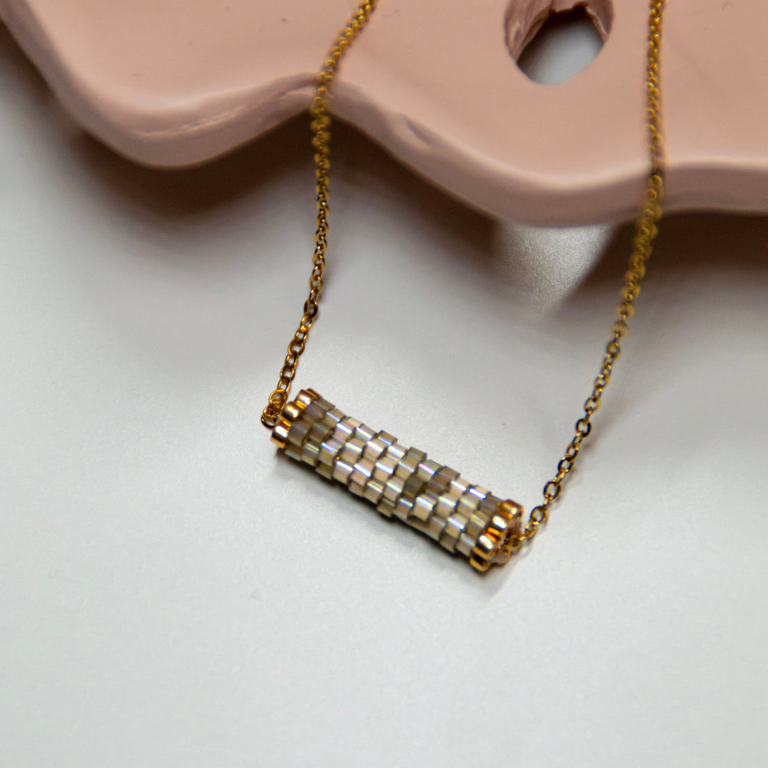 Iridescent Beaded Necklace