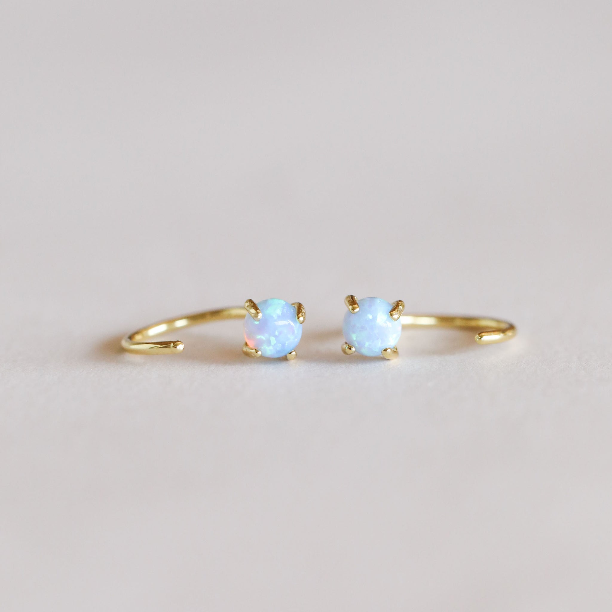 Fire Opal Huggies - Joy