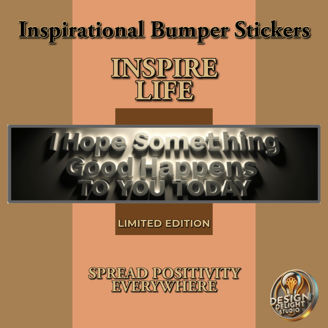 Brighten Someone's Day with Our ¡®I Hope Something Good Happens to You Today¡¯ Bumper Sticker ¨C Limited Edition!