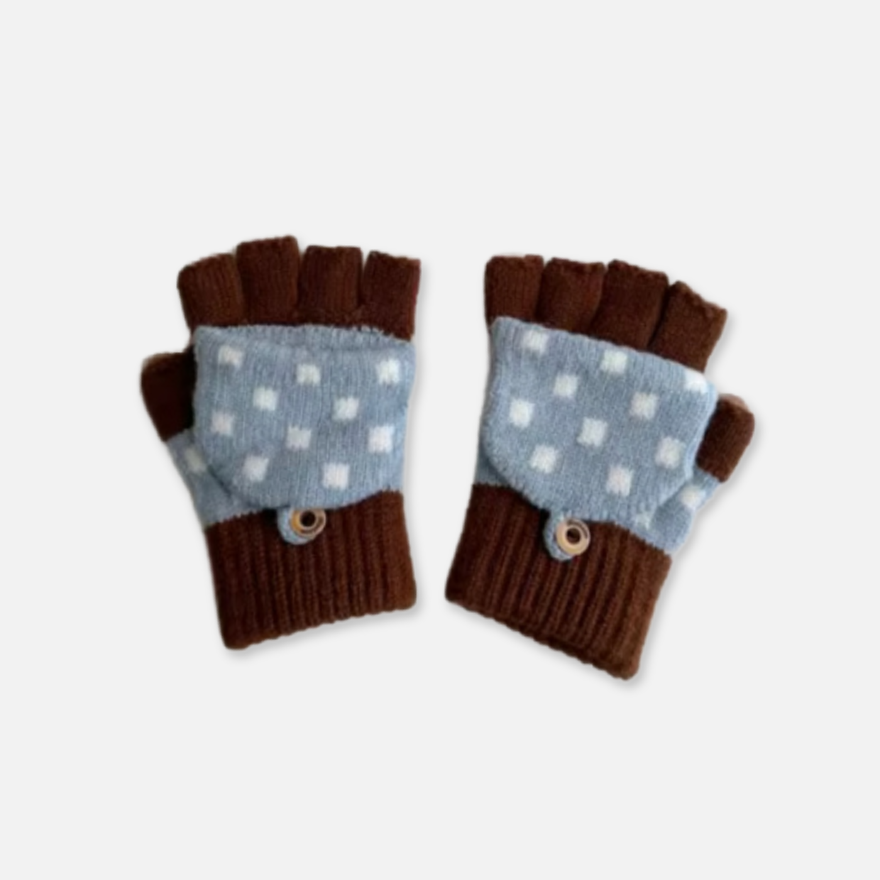 Kids Patterend Colorblock Convertible Gloves