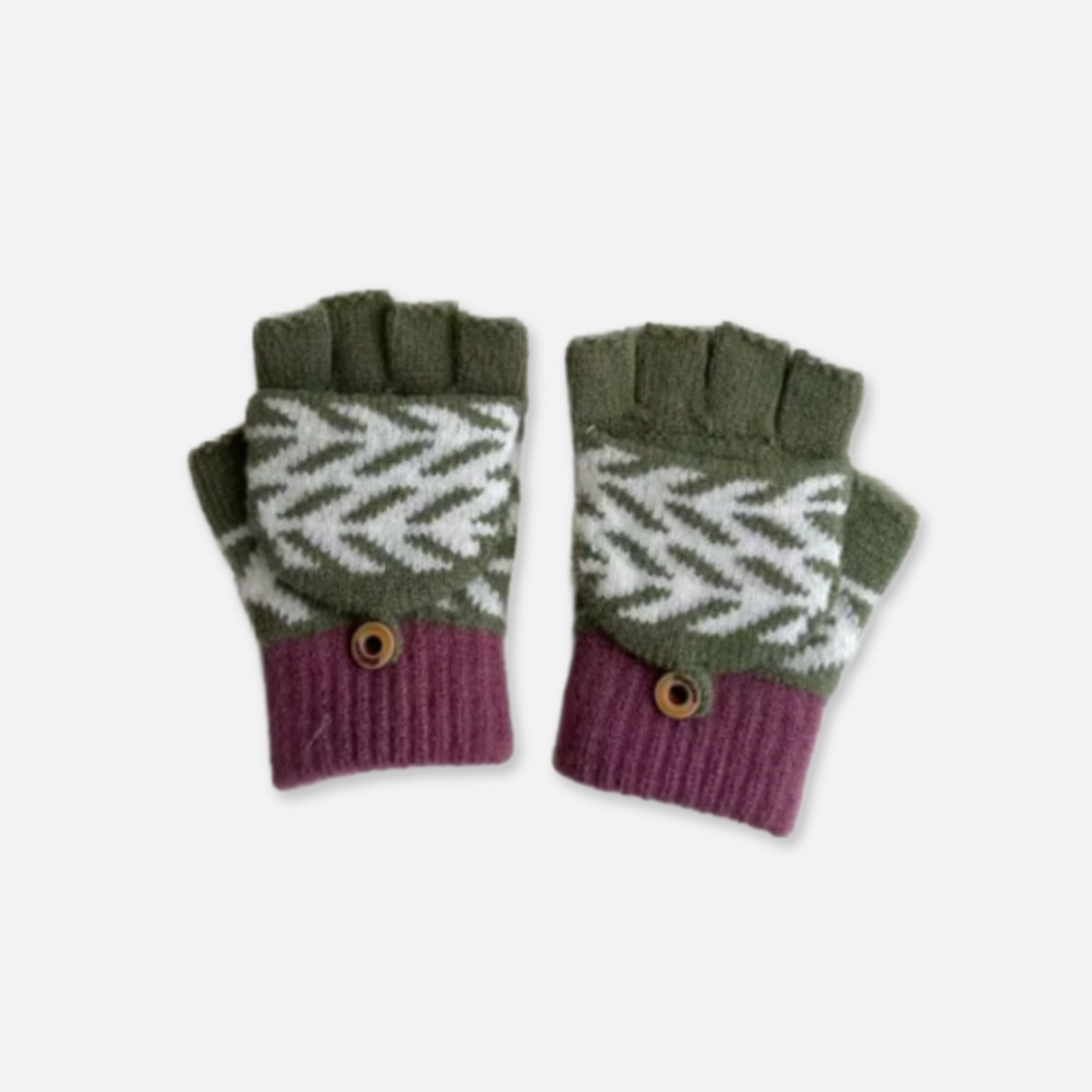 Kids Patterend Colorblock Convertible Gloves