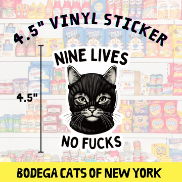 Bodega Cats of New York 4.5 Sticker (Nine Lives)