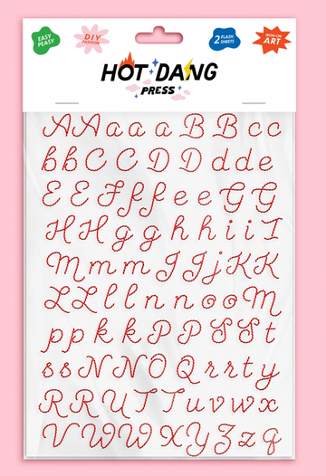 Embroidery Alphabet Red Sheet Set