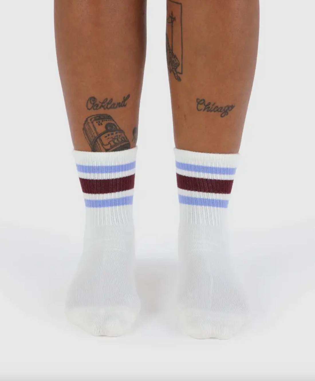Ribbed Sock - Ivory Stripe
