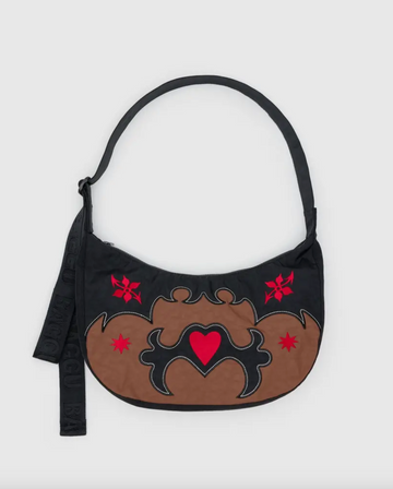 Medium Nylon Crescent Bag - Western Appliqu¨¦