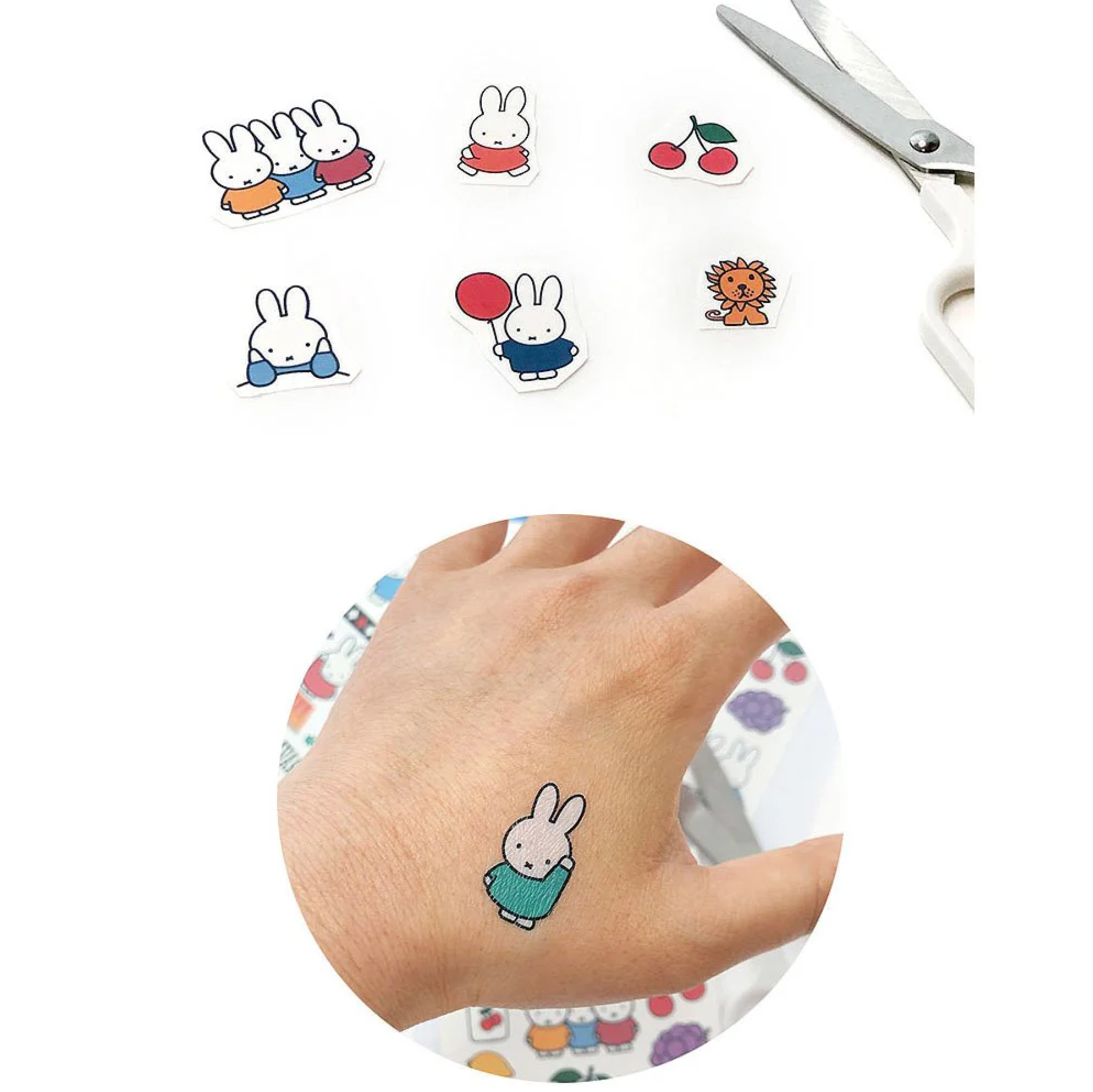 Miffy Temporary Tattoo Sticker Sheet ¨C Water Transfer Decal
