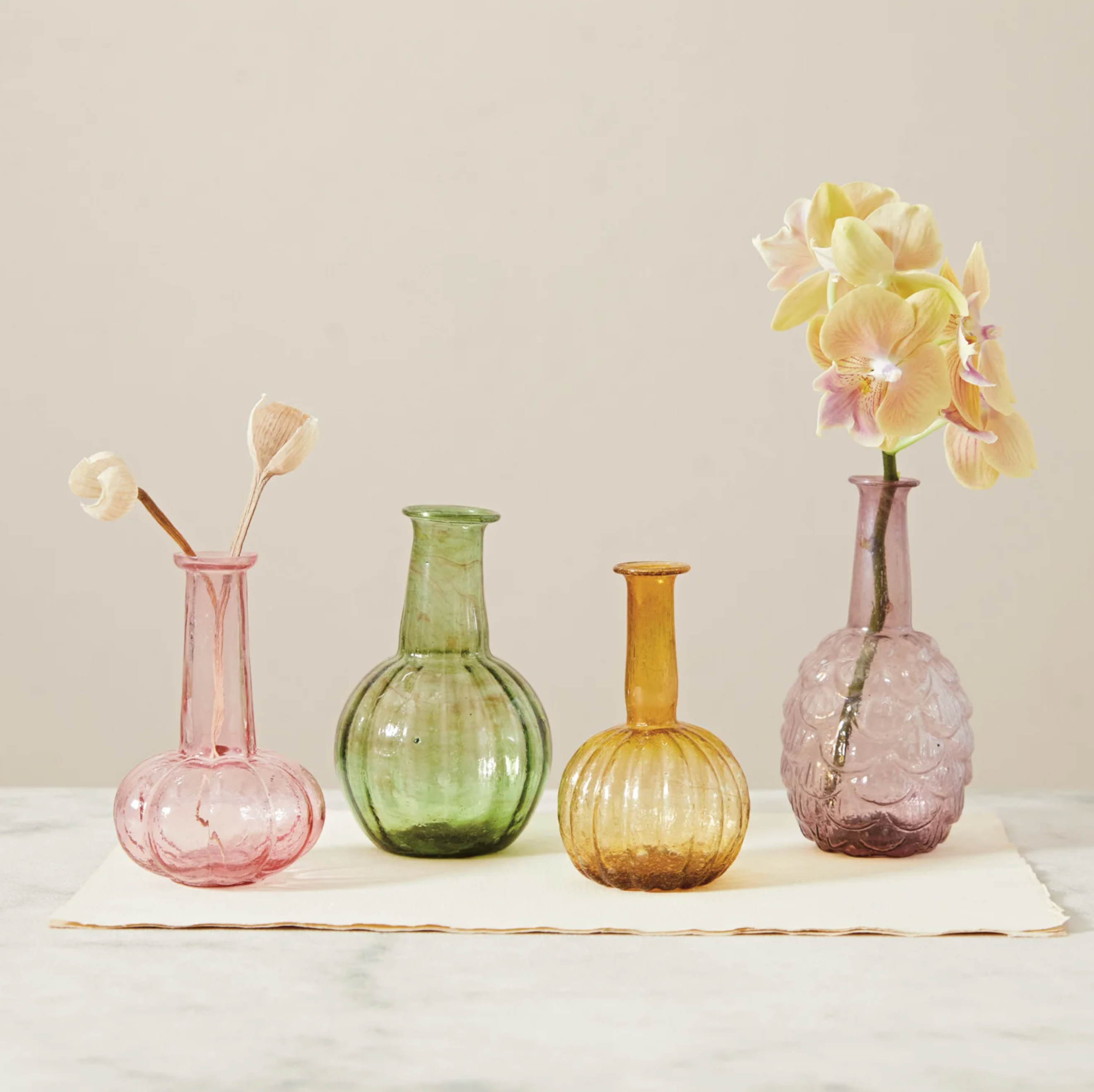 Hand-Blown Recycled Glass Vase - Assorted