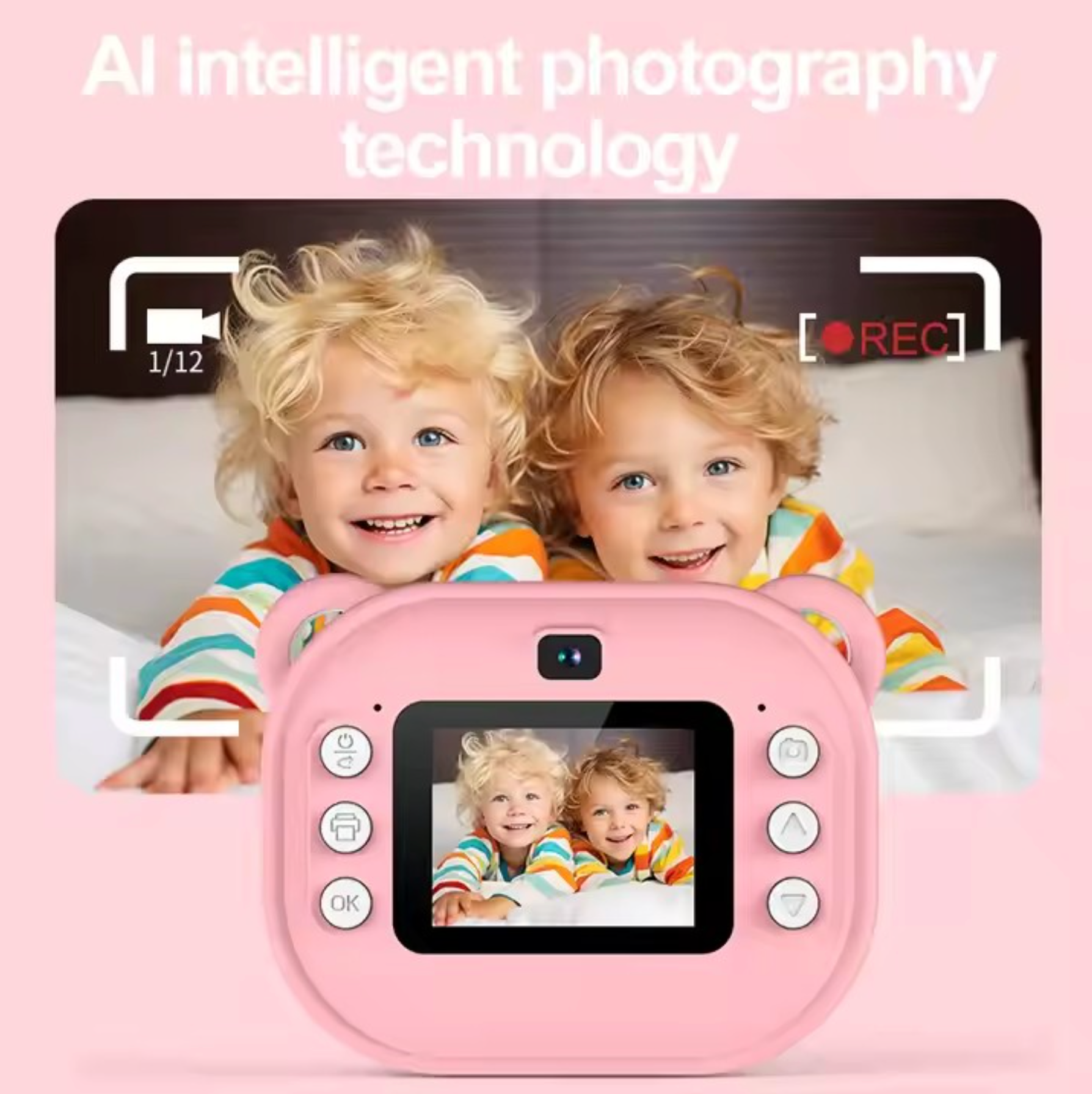 Dual Selfie Kids Camera with 1080P Videos