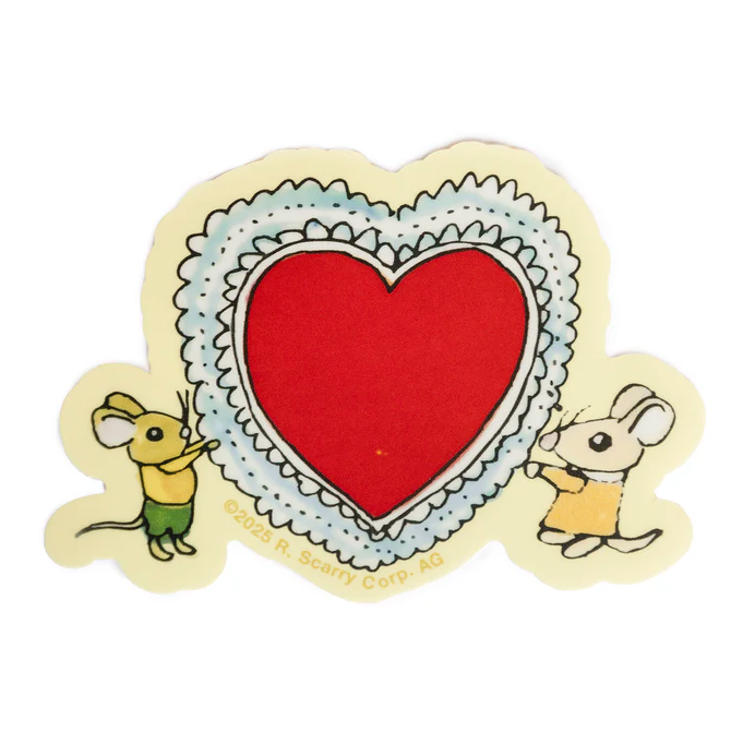 3P4 X Richard Scarry? Valentine - Mice Heart Sticker