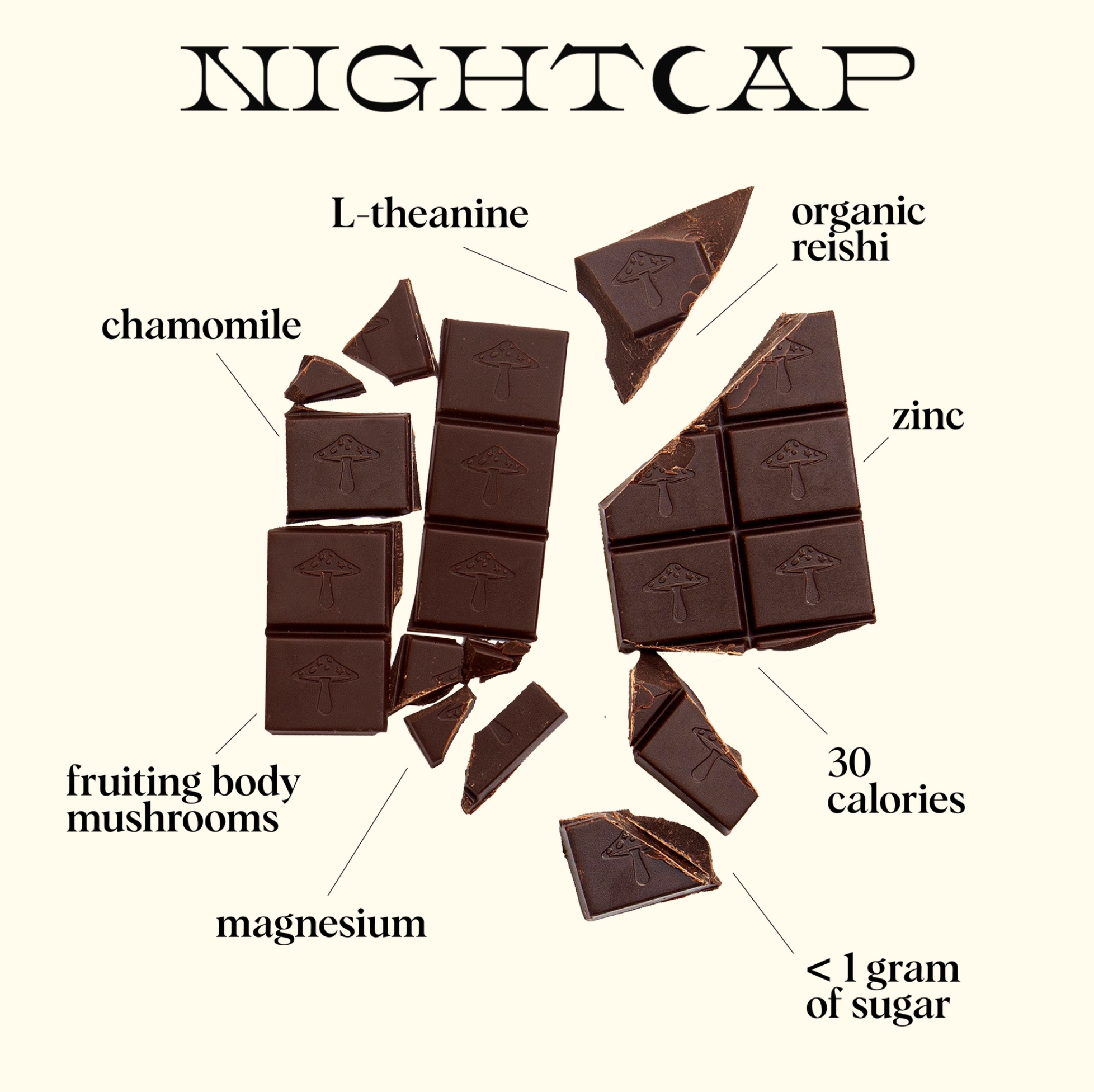 Nightcap Mushroom Chocolate For Deep Sleep