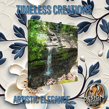 Serene Waterfall in the Forest - Nature Landscape Poster on Canvas