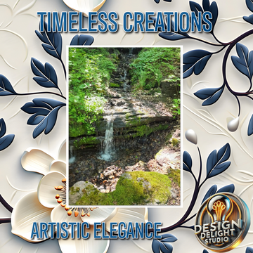 Serene Waterfall in the Forest - Nature Landscape Poster Classic Semi-Glossy Paper Poster