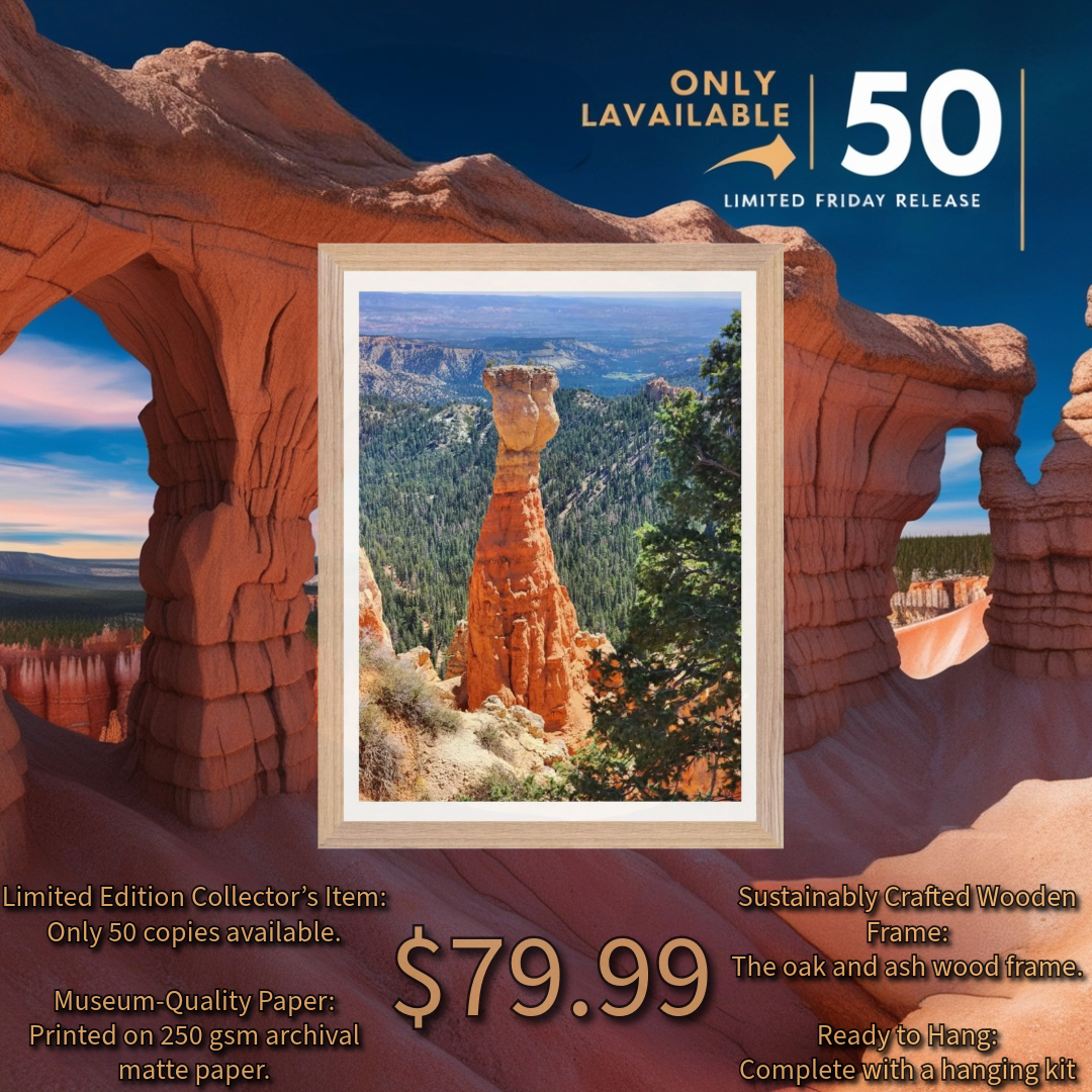 Bring Home the Magic of Bryce Canyon - Limited Edition Hoodoo Tower Poster (Only 50 Available!)