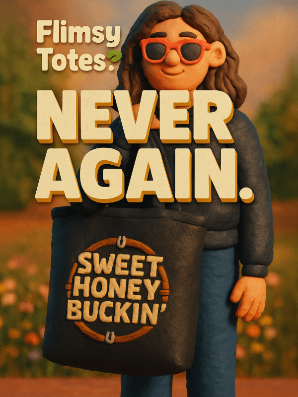 Sweet Honey Buckin' Organic Cotton Tote Bag - Western Rodeo Humor Eco-Friendly Shopper