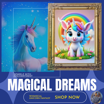 Adorable Baby Unicorn Poster | Whimsical Kids Wall Art | Premium Matte Print