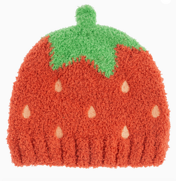 Chenille Baby Beanies  Strawberry