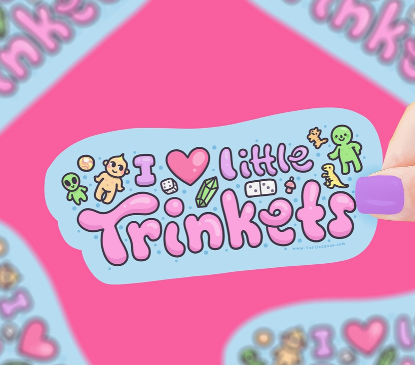 I Heart Little Trinkets Vinyl Sticker