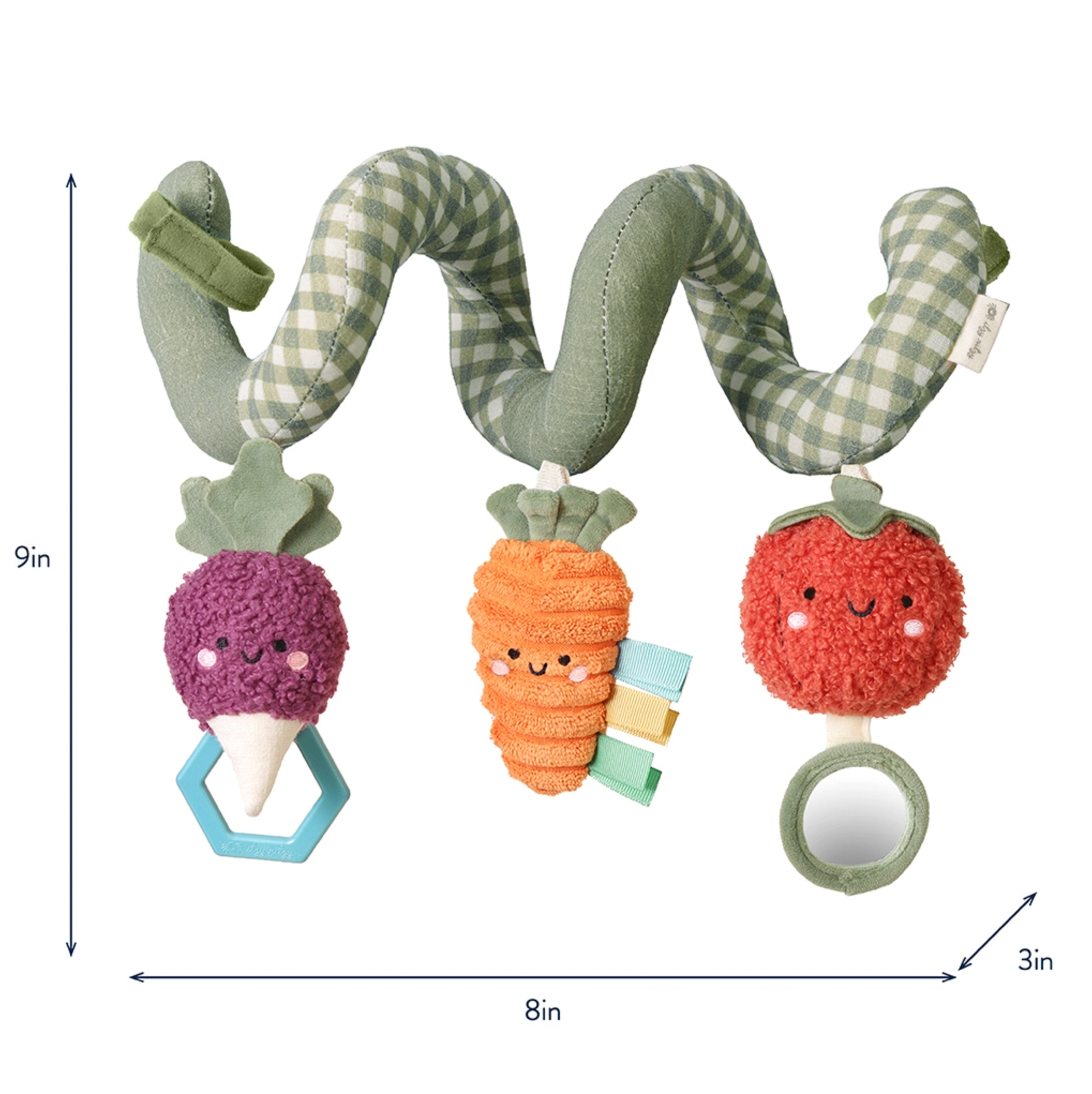 Itzy Bitzy Spiral Car Seat Activity Toy Veggie
