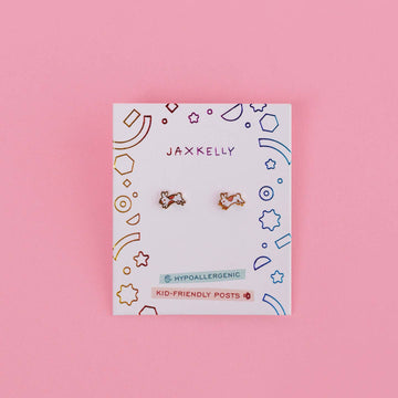 Bunny Enamel Flat Back Kids Earrings