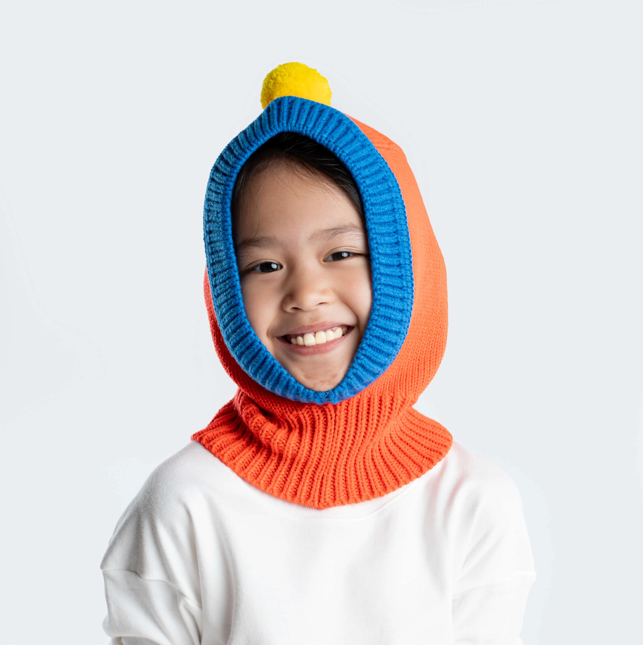 Kids Pom Balaclava Poppy Cobalt