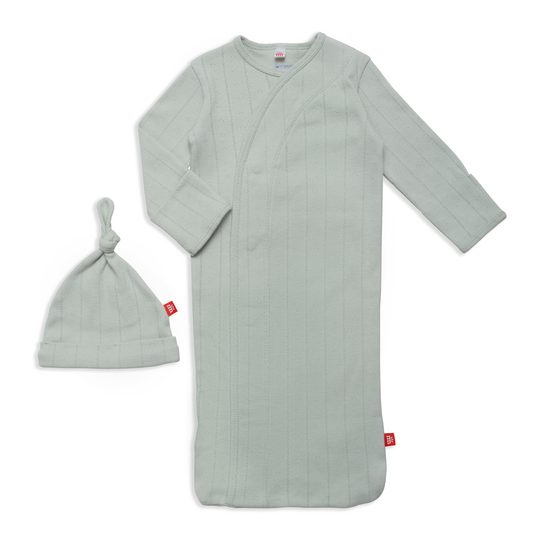 Love Lines Seagrass Newborn Gown Hat Set