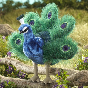 Hand Puppet - Small Peacock