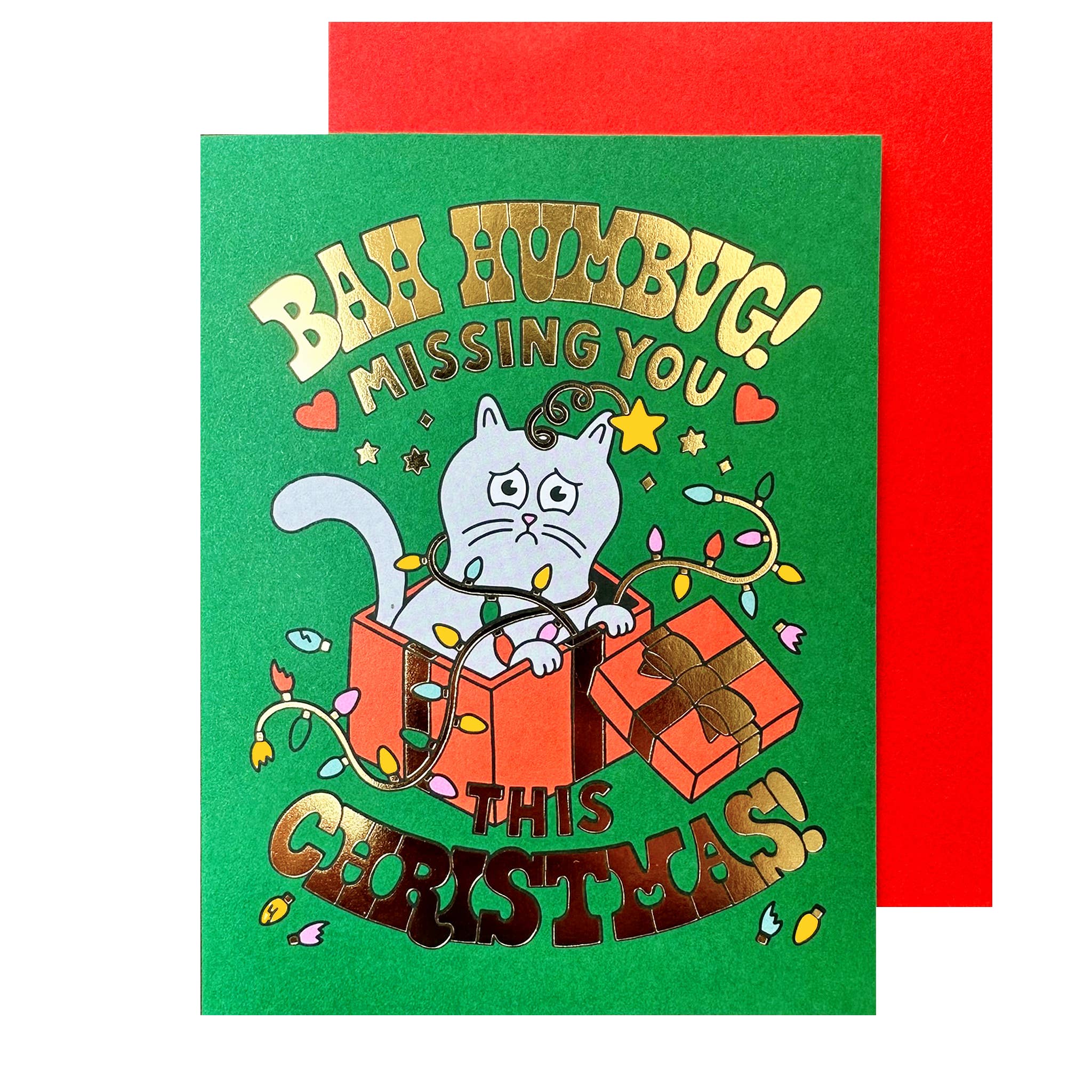 Bah Humbug Miss You Christmas Card Set of 6