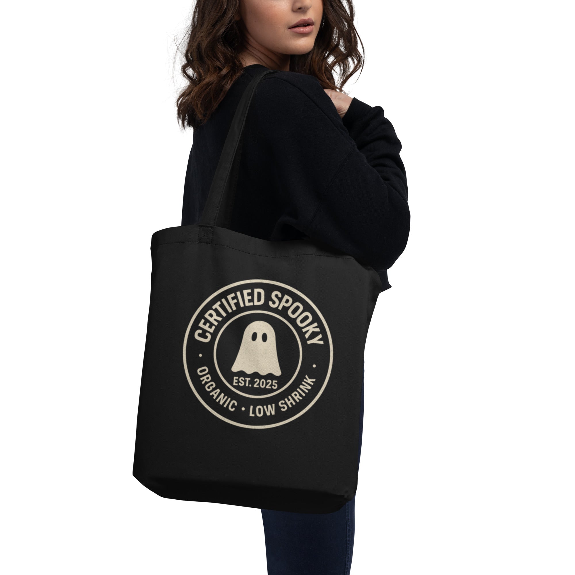Organic Cotton Tote Bag ¨C Certified Spooky ¨C Ghost Logo