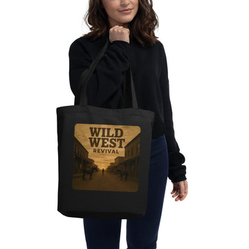 Wild West Revival Organic Cotton Tote Bag - Eco-Friendly Western Themed Shopper