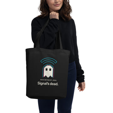 Glitchy Ghost Wi-Fi Halloween Eco Tote Bag