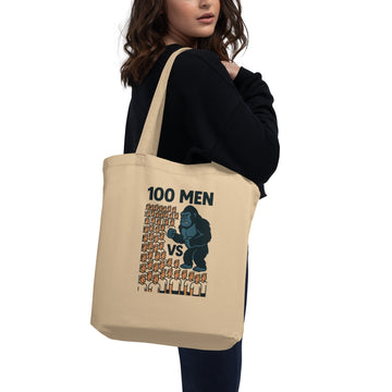 Organic Cotton Tote 100 Men vs Gorilla Showdown