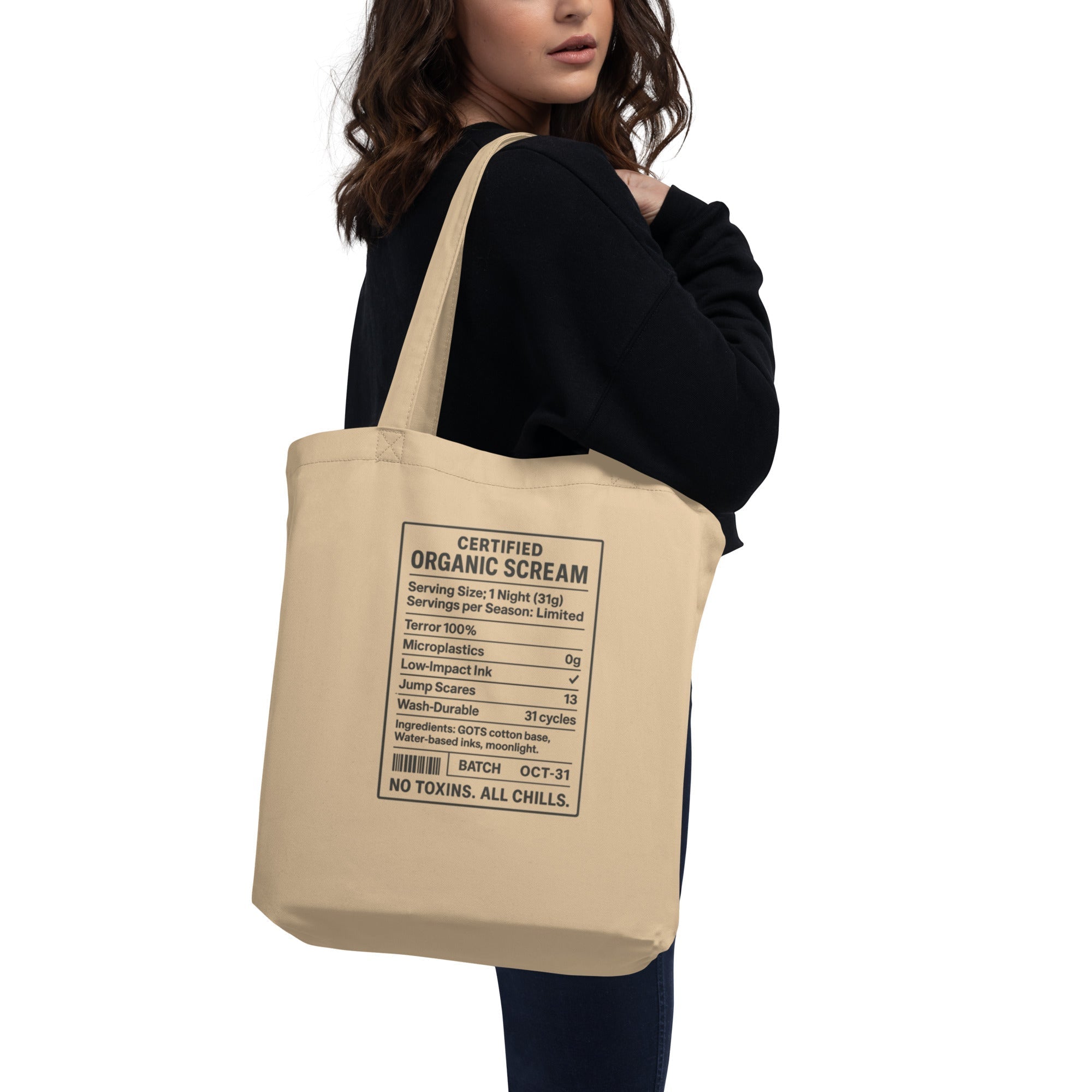 Organic Cotton Tote Bag ¨C Certified Organic Scream ¨C Nutrition Label Design