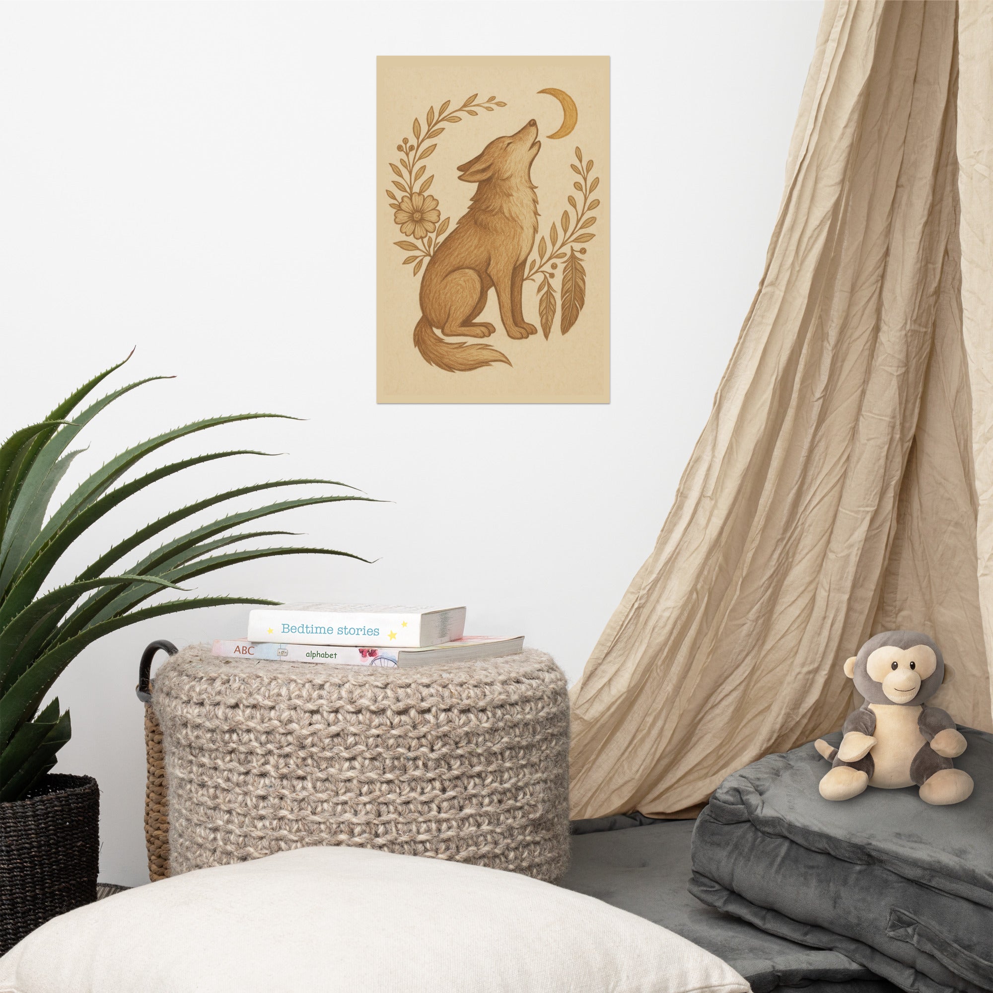 Howling Coyote Poster ¨C Cowboy Renaissance Wall Art