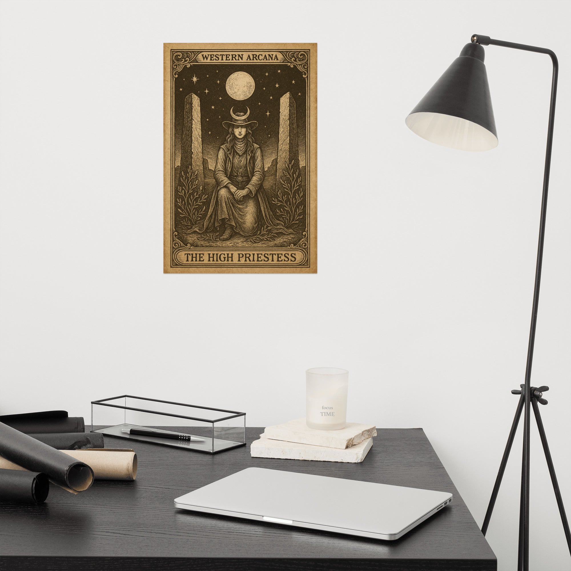 The High Priestess Cowboy Tarot Poster ¨C Western Arcana Wall Art